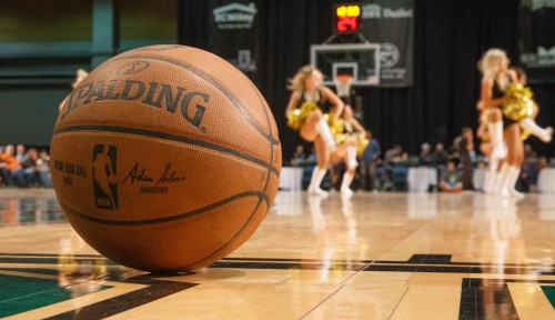 The Lady Bighorns perform during the NBA D-League Basketball